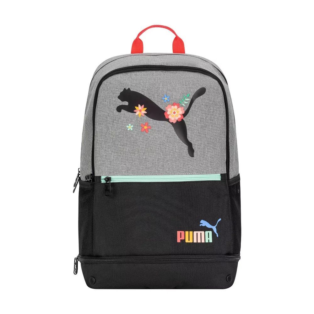 PUMA Eclipse 18.5" Backpack w/ 15" Laptop Sleeve -‎ Gray/Black/Floral NEW